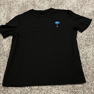 MANFINITY Black Tee with Blue Palm Design